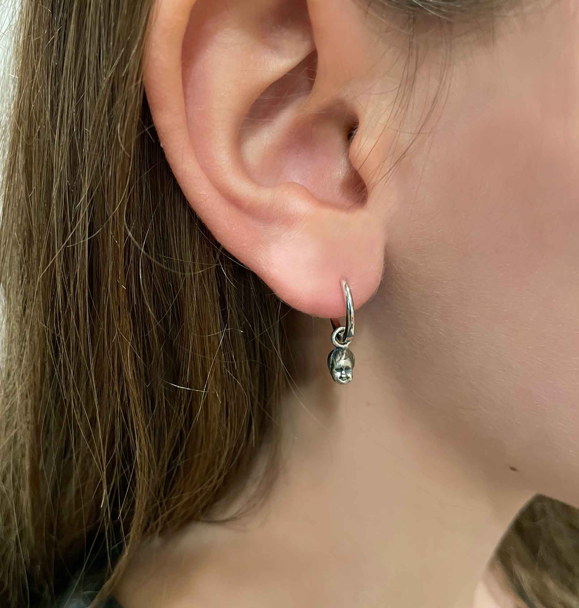 Baby Doll Bottom Hoop Earrings - Image 14