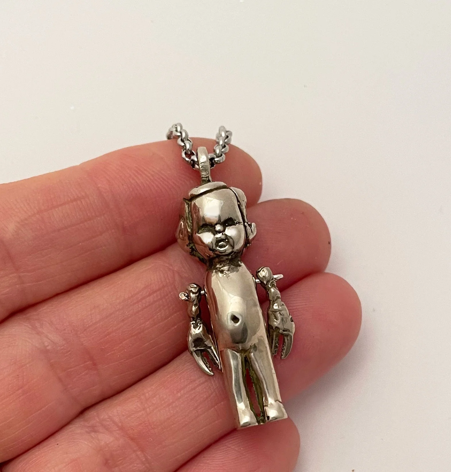 Baby with Lobster Arms Necklace Ready to Ship - Image 4