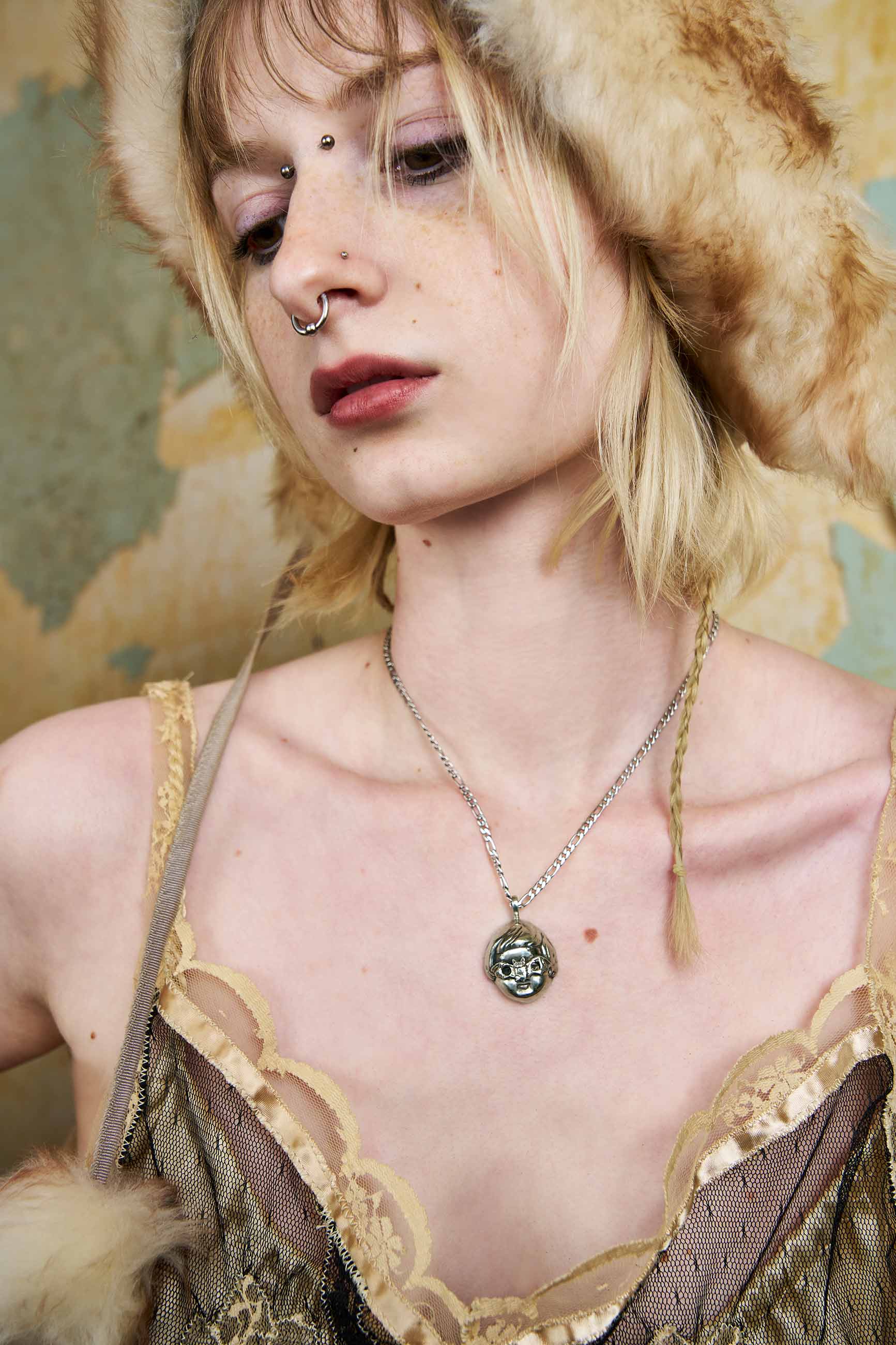 Masked Baby Doll Necklace (Bat your Eyes) - Image 4
