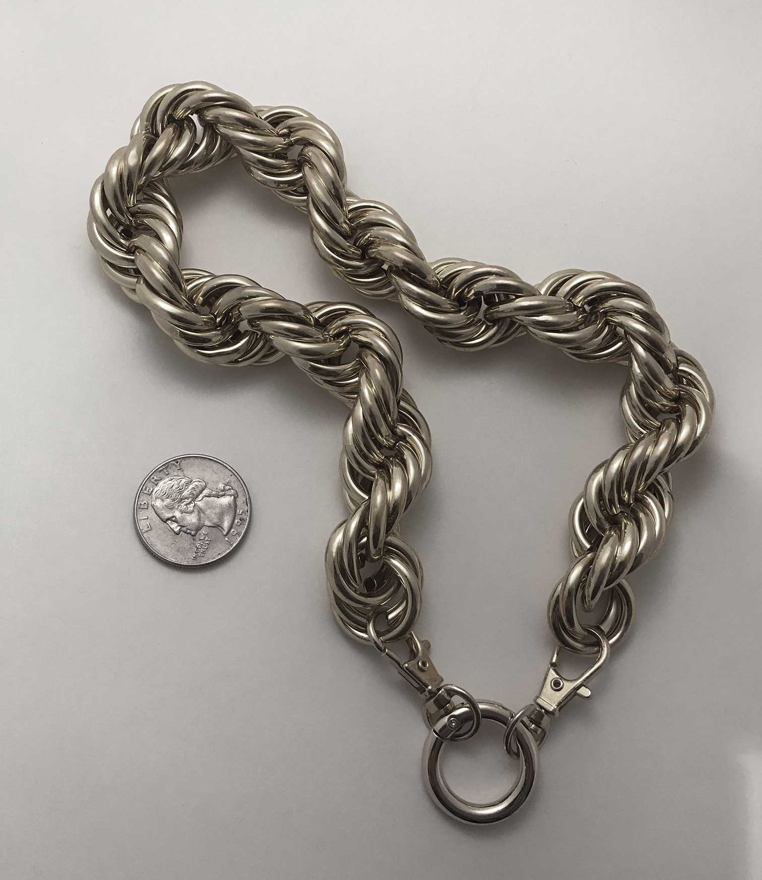 Rope Chain Dog Collar "The Dookie" in Silver - Image 3