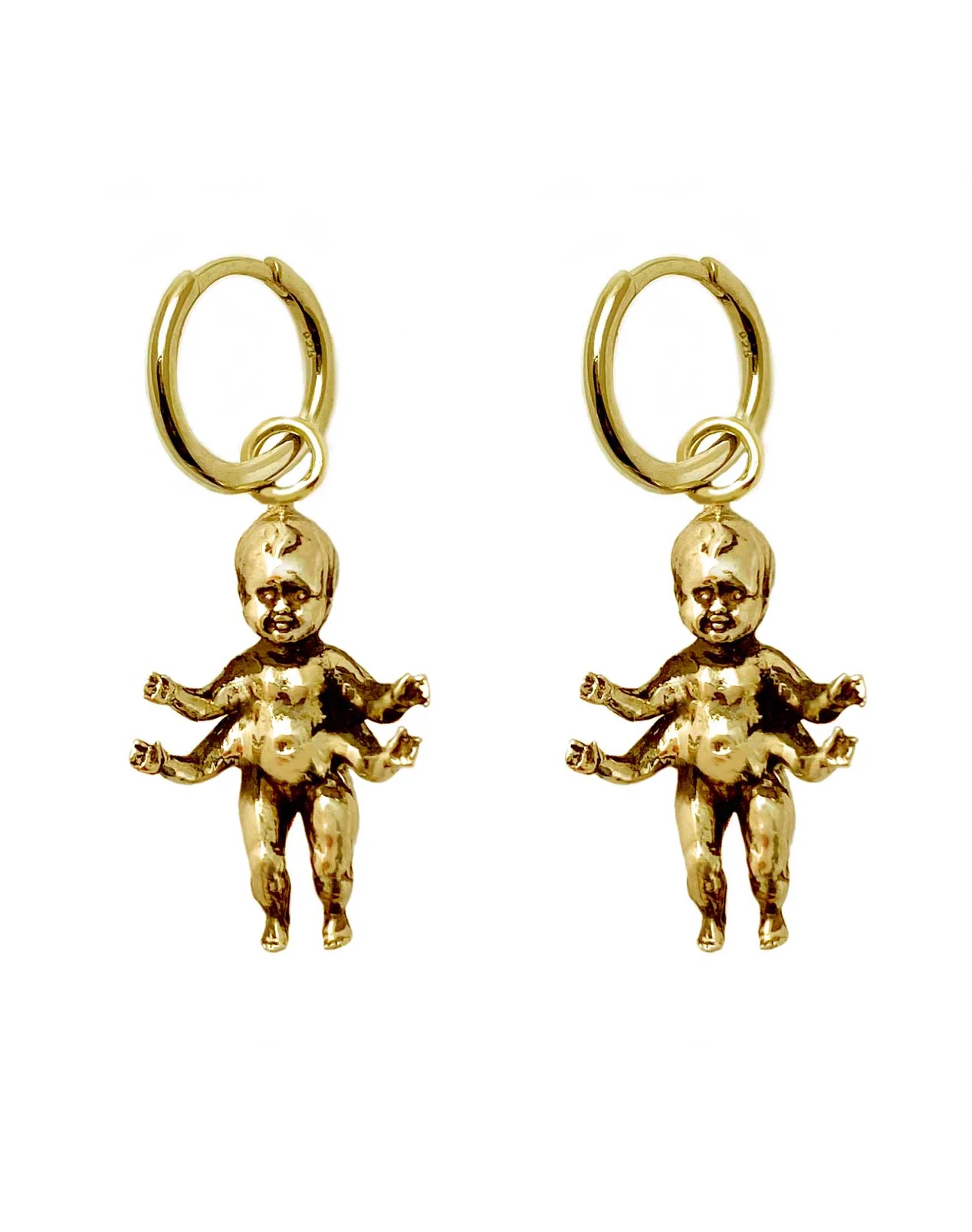 Four Armed Baby Hoop Earrings - Image 7