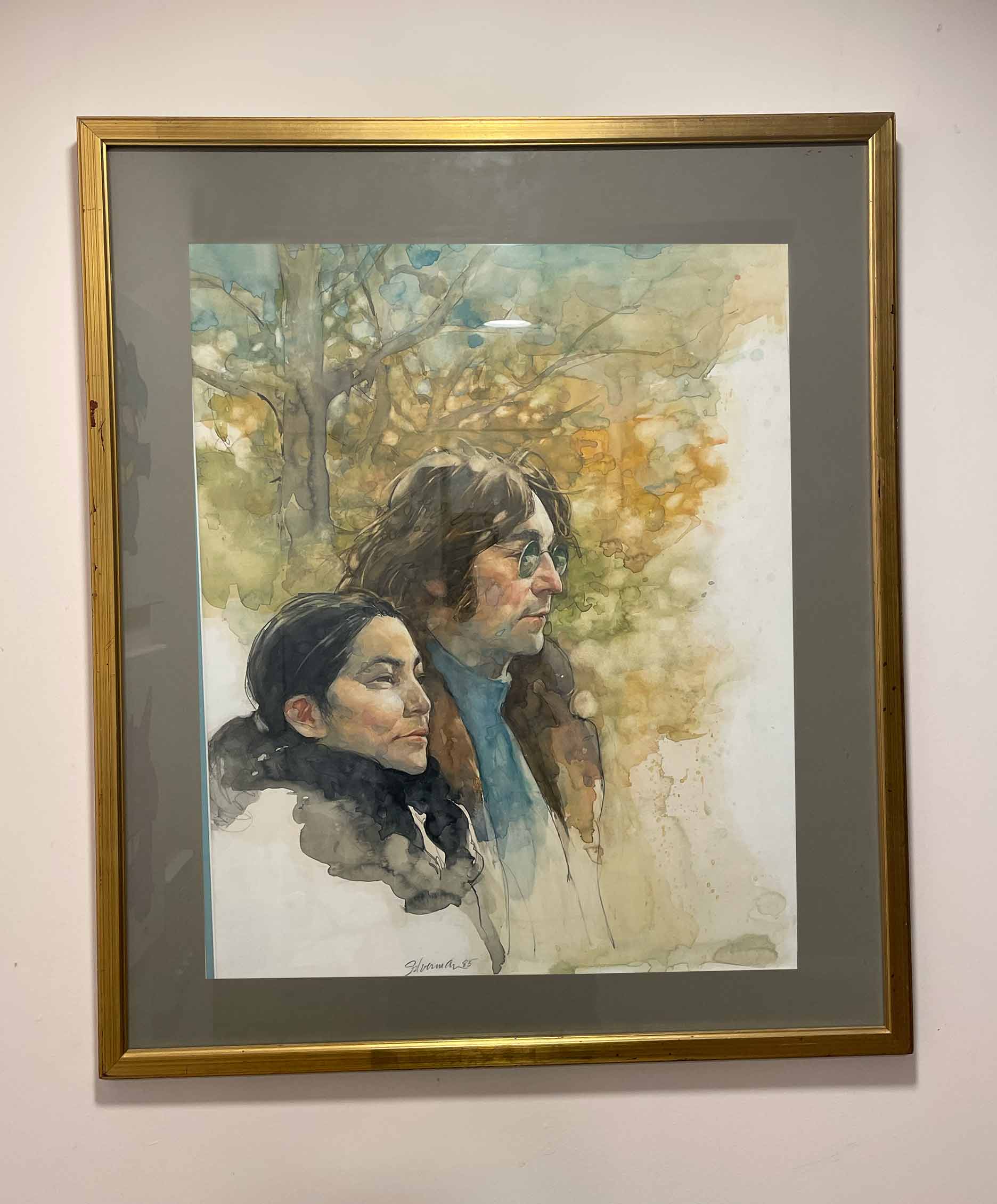 John and Yoko Print by Burton Silverman - Image 3