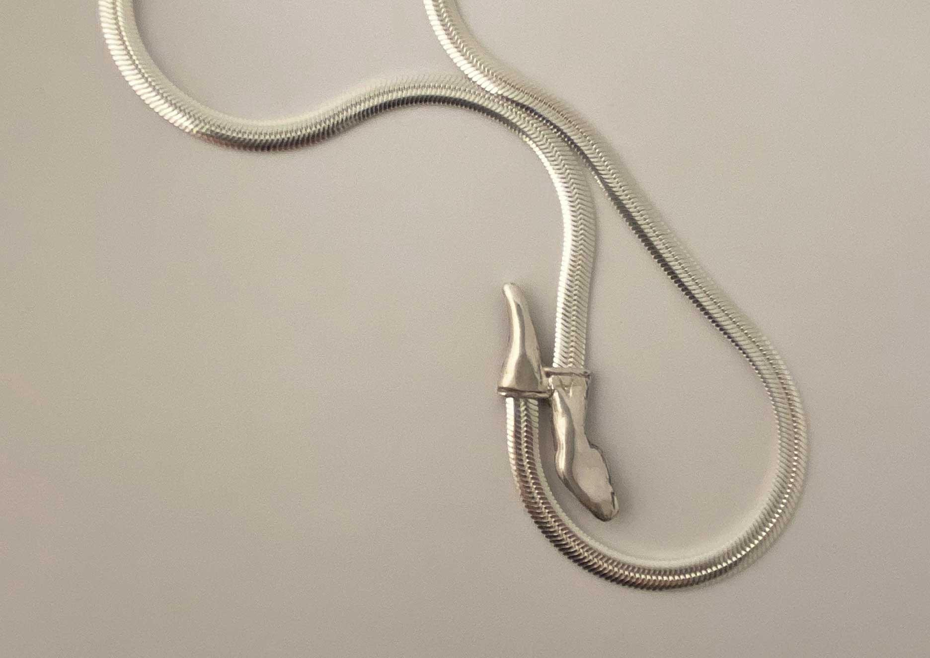 Snake Chain Necklace in sterling silver - Image 3