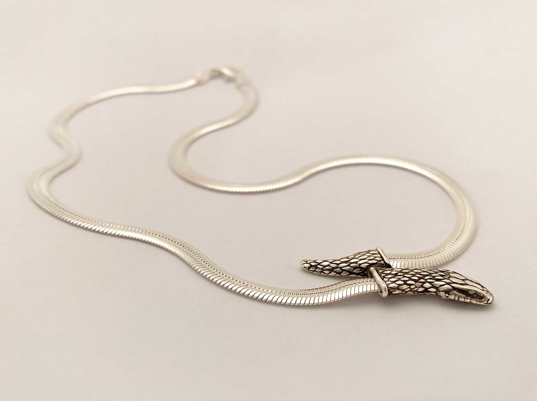 Snake Chain Necklace in sterling silver - Image 4