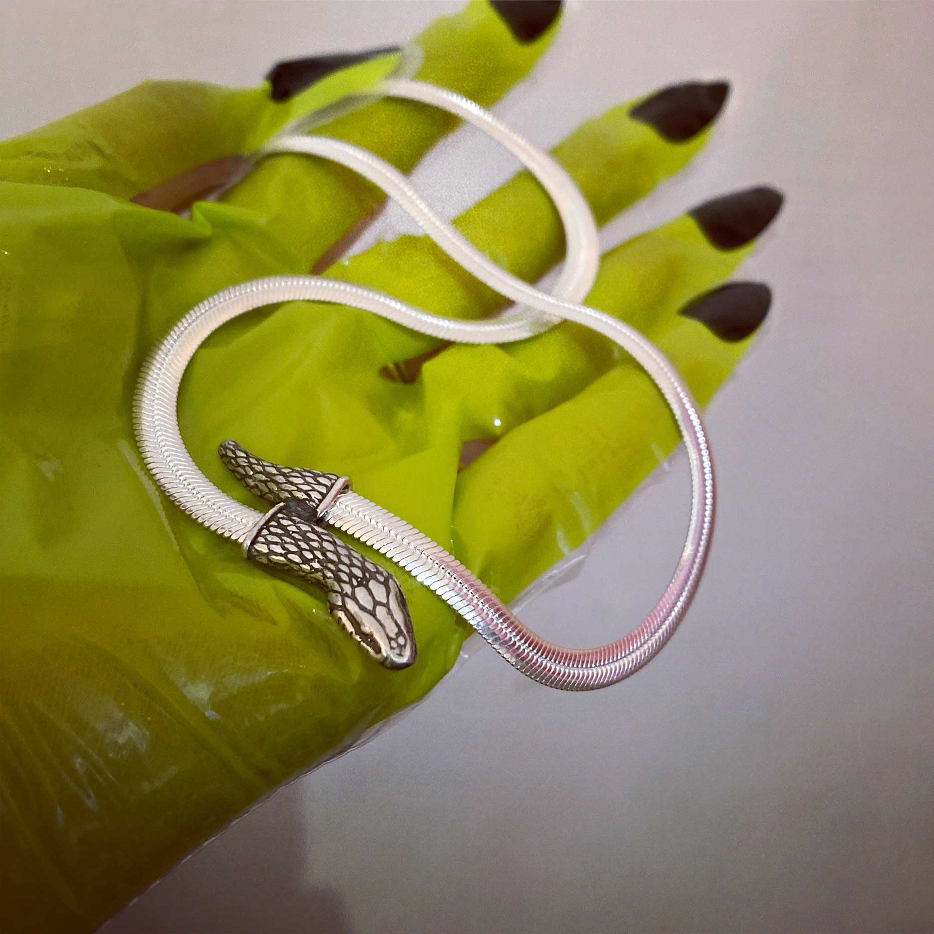 Snake Chain Necklace in sterling silver - Image 6