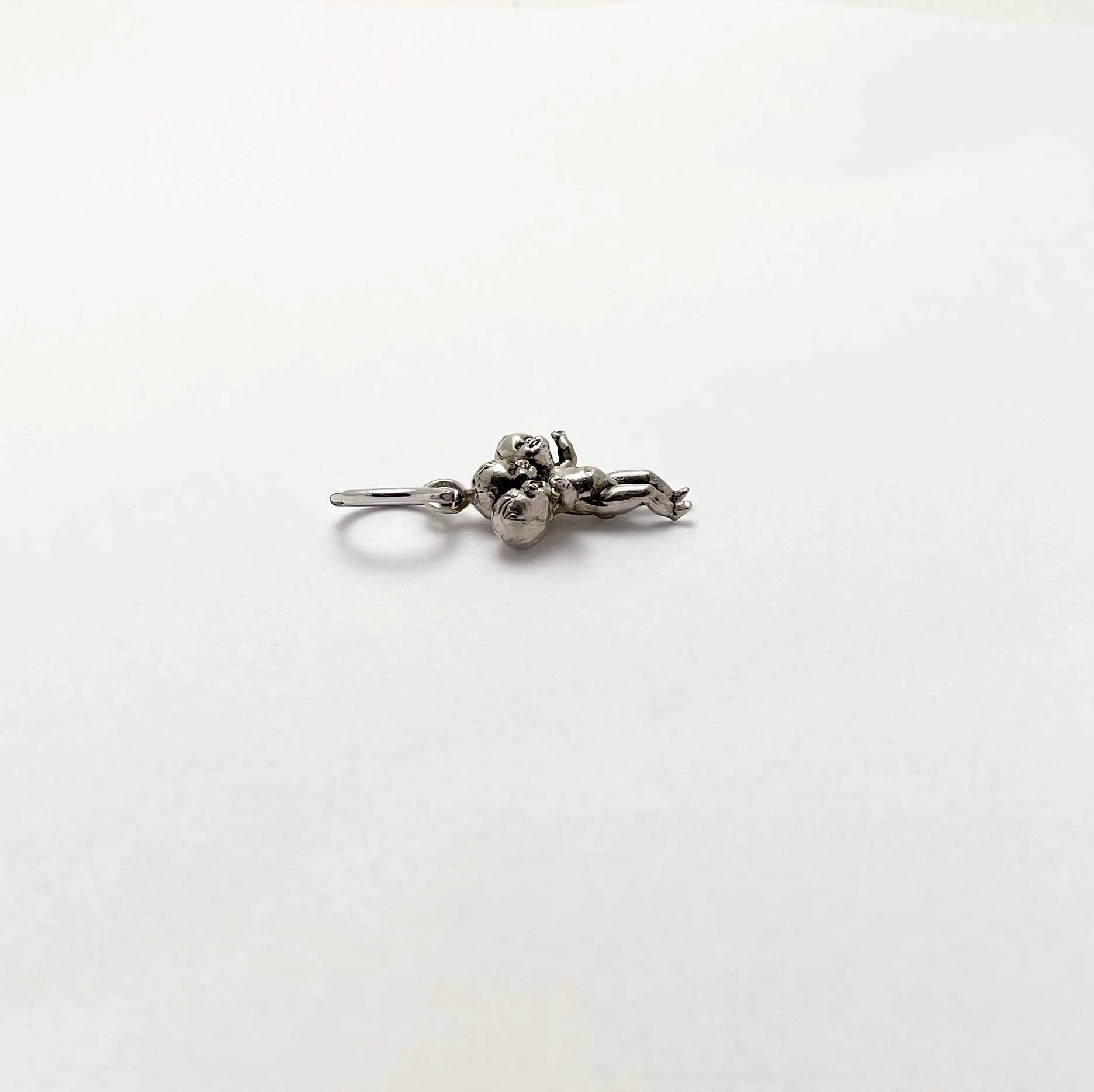Three Headed Baby Hoop Earrings Large - Image 4