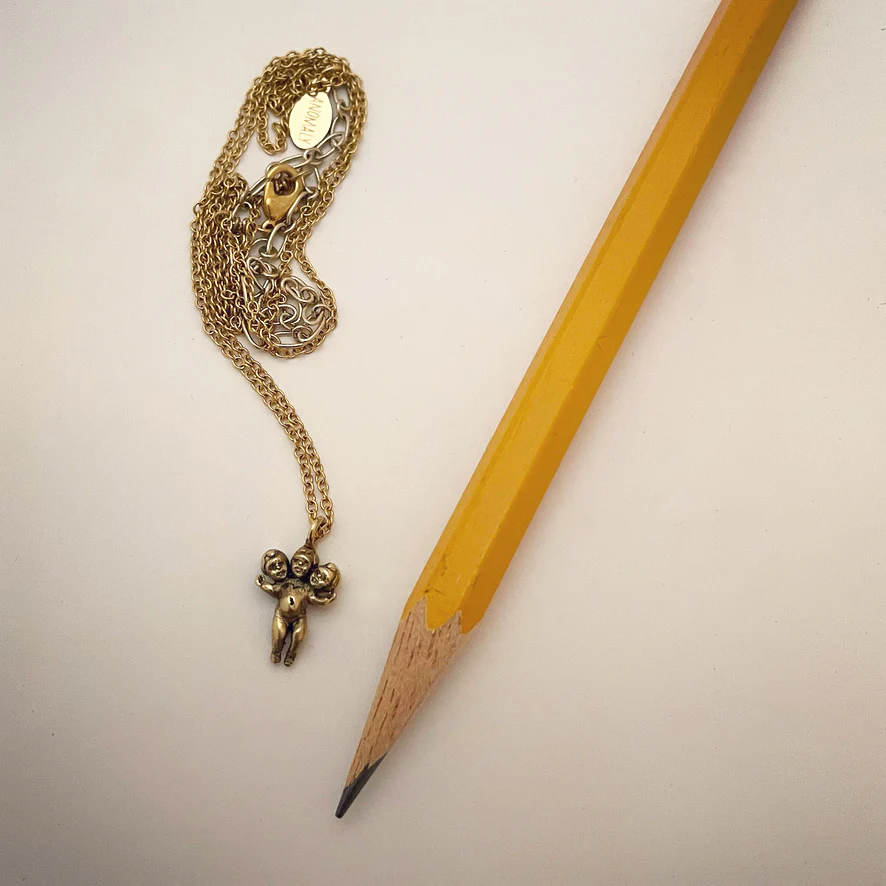 Tiny Three Headed Baby Necklace - Image 6