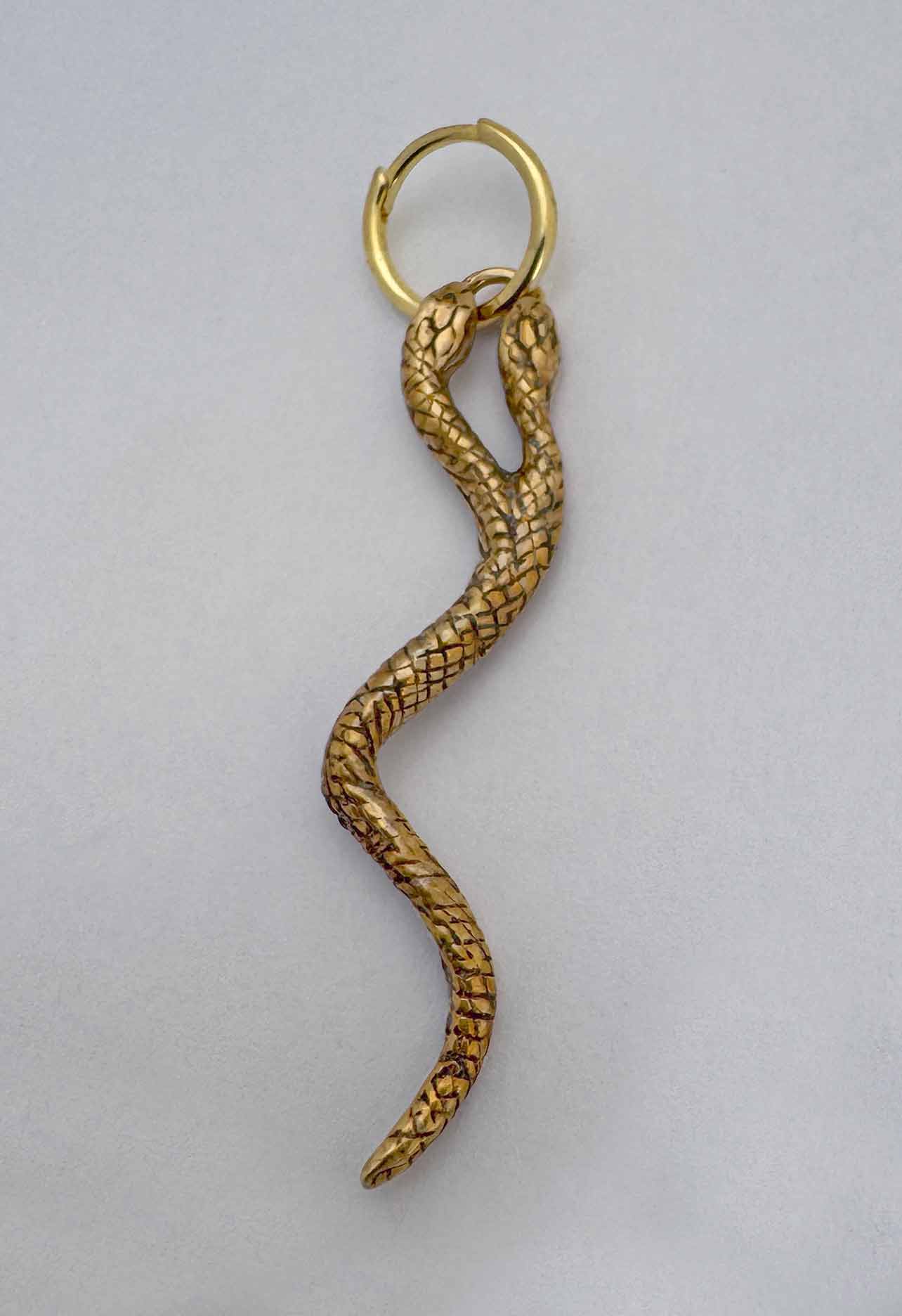 Two Headed Snake Hoop Earrings - Image 2