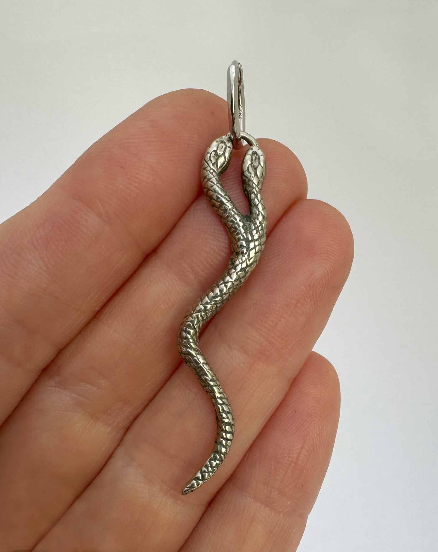 Two Headed Snake Hoop Earrings - Image 5