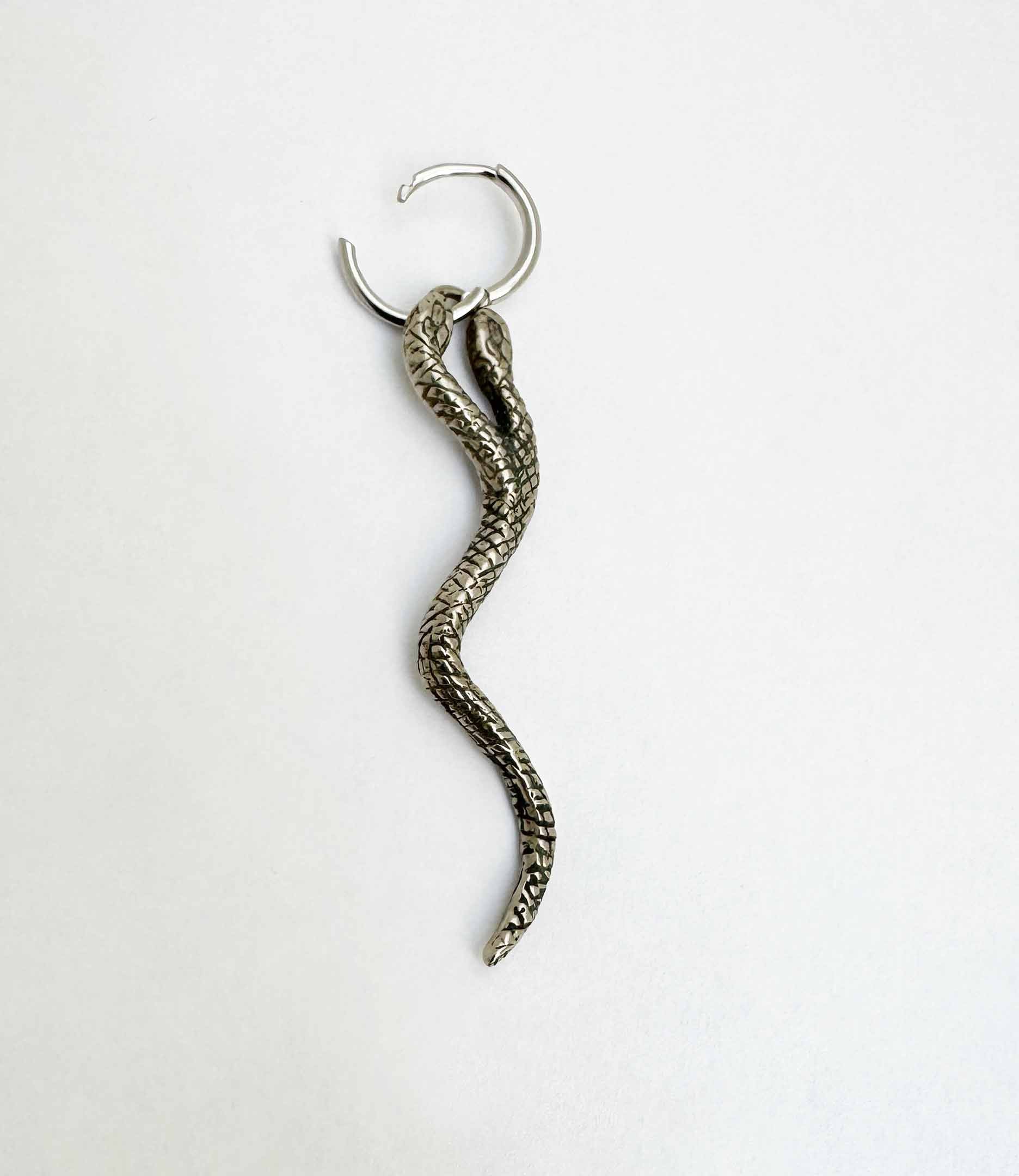 Two Headed Snake Hoop Earrings - Image 6