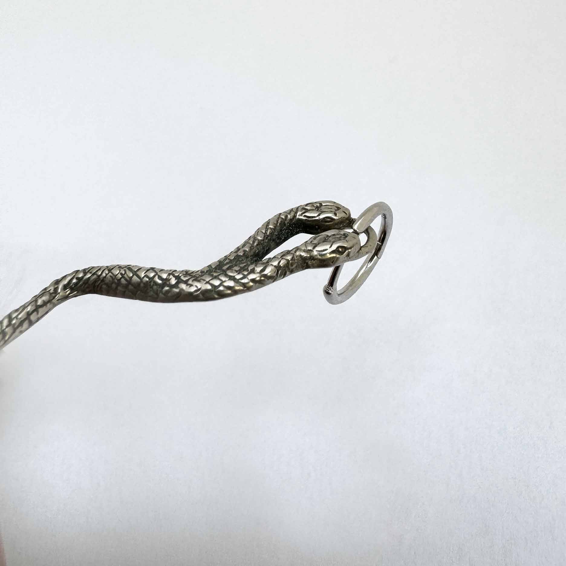 Two Headed Snake Hoop Earrings - Image 7